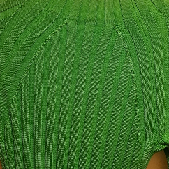 " & other stories" Green long sleeve turtle neck maxi dress with side slit - Picture 3 of 3